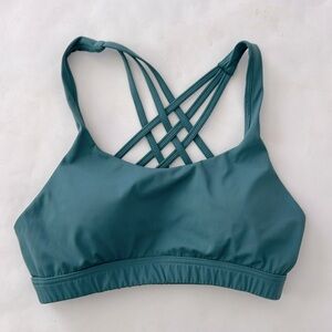 ( RARE ) POPFLEX Criss Cross Strappy Sports Bra in Teal Blue Size M
